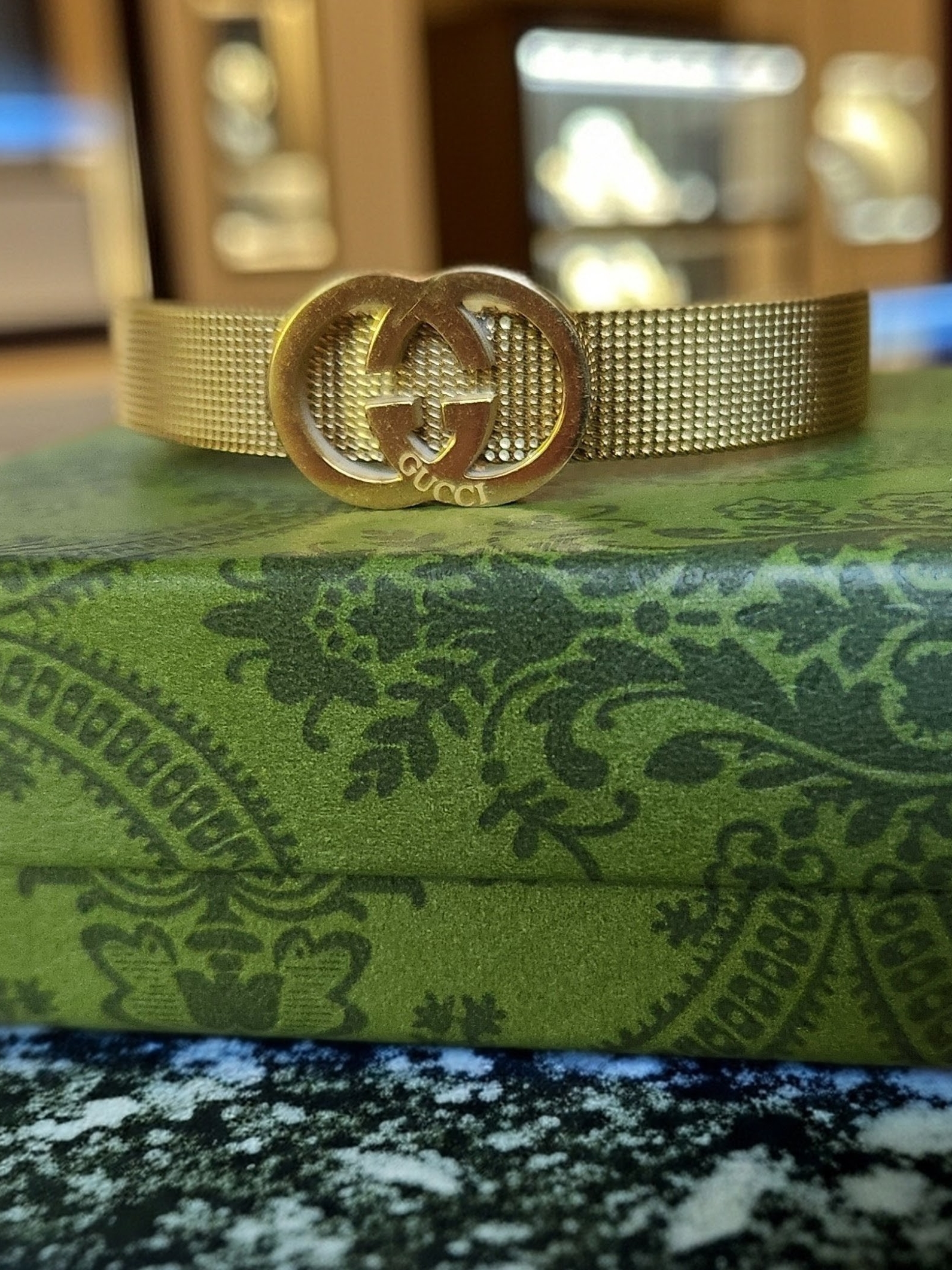 Gucci Gold-Tone Interlocking G Mesh Bracelet - Gold